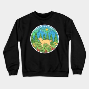 Adventure Dog Forest Mountain Camping Hiking Outdoor Crewneck Sweatshirt